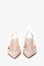 Prada Pink Leather Logo Pointed Toe Slingback Heels Size 38.5