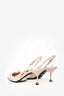 Prada Pink Leather Logo Pointed Toe Slingback Heels Size 38.5