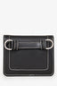 Ami Black Leather Logo Card Hold Crossbody with Strap