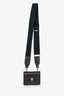 Ami Black Leather Logo Card Hold Crossbody with Strap