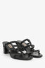Valentino Black Leather Rockstud Cage Block Sandals Size 36.5