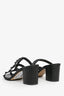 Valentino Black Leather Rockstud Cage Block Sandals Size 36.5