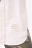 Thom Browne White Cotton Button Down Striped Detail Shirt Size 2