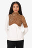 Tom Ford White/Gold Sequins Long Sleeve Top Size 38