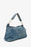Pre-Loved Chanel™ 2002-2003 Blue Denim CC Printed Hobo With Clear Acrylic Hardware
