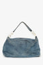 Pre-Loved Chanel™ 2002-2003 Blue Denim CC Printed Hobo With Clear Acrylic Hardware