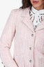 Pre-Loved Chanel™ Pink Silk Blend Tweed Single Breasted Blazer Size 38