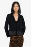 Akris Black Wool Sheer Trim Blazer Size 6