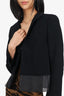Akris Black Wool Sheer Trim Blazer Size 6