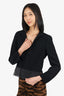 Akris Black Wool Sheer Trim Blazer Size 6