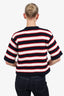 Valentino Navy/White/Red Striped Roman Stud Knit Cardigan Size XXS