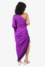 Patbo Purple Fringe One Shoulder Dress Size 4