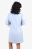 Safiyaa Pale Blue Ostrich Feather-Trimmed Rena Short Dress Size 8