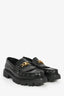 Celine Black Brushed Leather Triomphe 'Margaret' Loafers Size 39