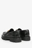 Celine Black Brushed Leather Triomphe 'Margaret' Loafers Size 39