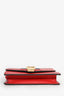 Gucci Red Leather Small Sylvie Bag on Chain