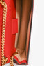 Gucci Red Leather Small Sylvie Bag on Chain