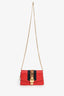Gucci Red Leather Small Sylvie Bag on Chain