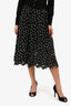 Self-Portrait Black Floral Lace Midi Skirts Size 0 US