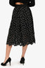 Self-Portrait Black Floral Lace Midi Skirts Size 0 US