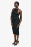 A.L.C. 2023 Black Ruched Midi Dress Size L