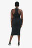 A.L.C. 2023 Black Ruched Midi Dress Size L