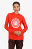 Balmain Red Logo Print Sweatshirt Size 38