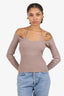 Jonathan Simkhai Brown Ribbed Knit Bralette Sweater Size XS