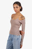Jonathan Simkhai Brown Ribbed Knit Bralette Sweater Size XS