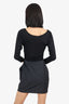 Theory Black Wool Long Sleeve Dress Size 2