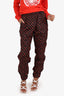 Louis Vuitton Black/Red Monogram Nylon Track Pants Size 38