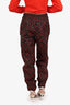 Louis Vuitton Black/Red Monogram Nylon Track Pants Size 38