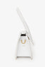 Jacquemus White Leather 'Le Chiquito Moyen' Top Handle Bag with Strap