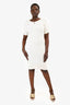MCQ Alexander McQueen White Textured Midi Dress Size 46 IT