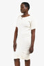 MCQ Alexander McQueen White Textured Midi Dress Size 46 IT
