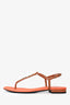 Gucci Brown/Orange Leather Chain Detailed Sandals Size 39.5