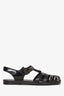 Gucci Black Rubber GG Logo Sandals Size 5 UK