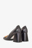 Gucci Black Leather Horse-bit Square Toe Heels Size 39