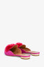 Aquazzura Pink Silk Pom Pom Mules Size 37.5