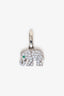 Cartier Vintage 18K White Gold Rhodium Plated 0.08 cwt Round Emerald Charm