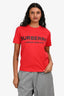 Burberry Red 'Burberry London England' T-Shirt Size XS