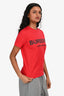 Burberry Red 'Burberry London England' T-Shirt Size XS