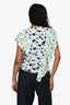 Kenzo Blue/White Floral Print Ruffle Detail Blouse Size 34