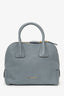 Burberry Grey Leather Greenwood Bowling Bag with Strap