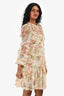 Needle & Thread Pink Harlequin Rose Ruffle Mini Dress Size 2