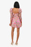 For Love & Lemons Pink Floral Embroidered Tayla Mini Dress Size XXS