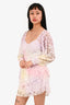 LoveShackFancy Multicolour Tie Dye Ombre Lace Long Sleeve Mini Dress Size 00