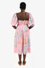 For Love & Lemons Pink/Purple Floral Printed Odessa Midi Dress Size M