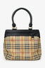 Burberry Beige/Black Leather/Coated Canvas Bag