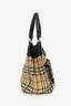 Burberry Beige/Black Leather/Coated Canvas Bag